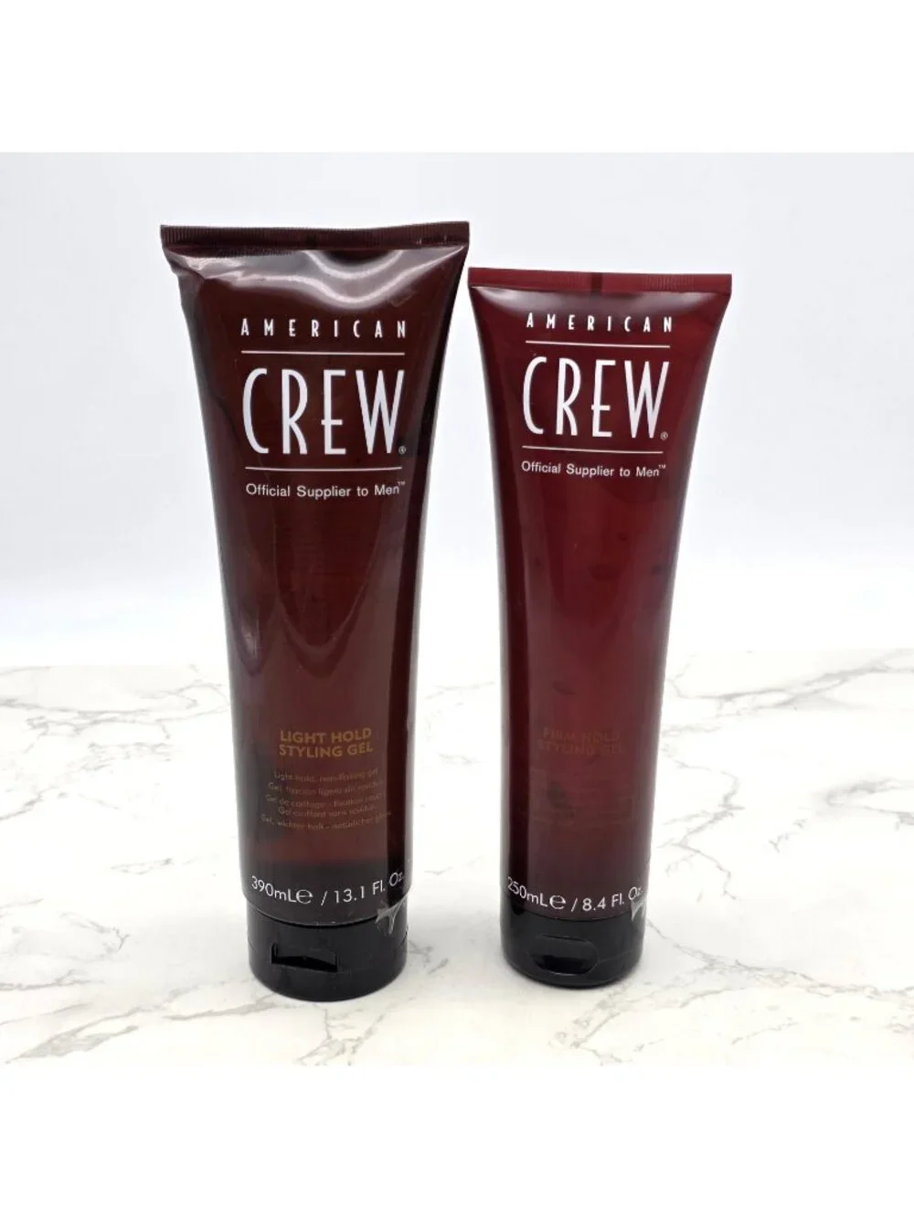 Lot of 2 American Crew Light and Firm Hold Styling Gel 13.1 oz and 8.4 oz NEW